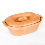 This photo shows a large natural roman clay bowl