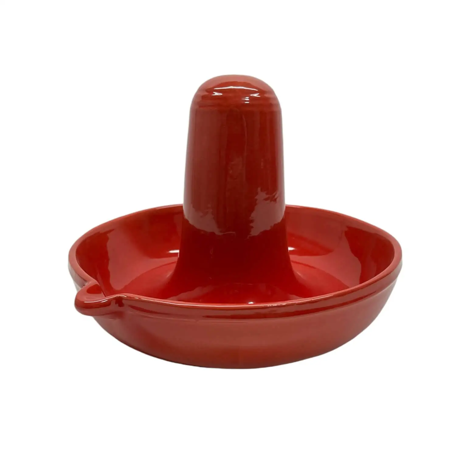 Glazed clay chicken roaster in bordo