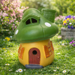 Ceramic mushroom house figurine