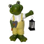 Yellow ceramic frog figurine