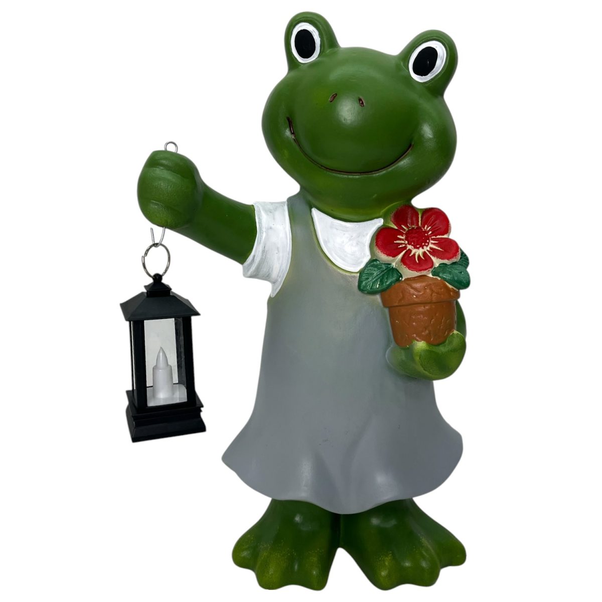 Grey ceramic frog figurine