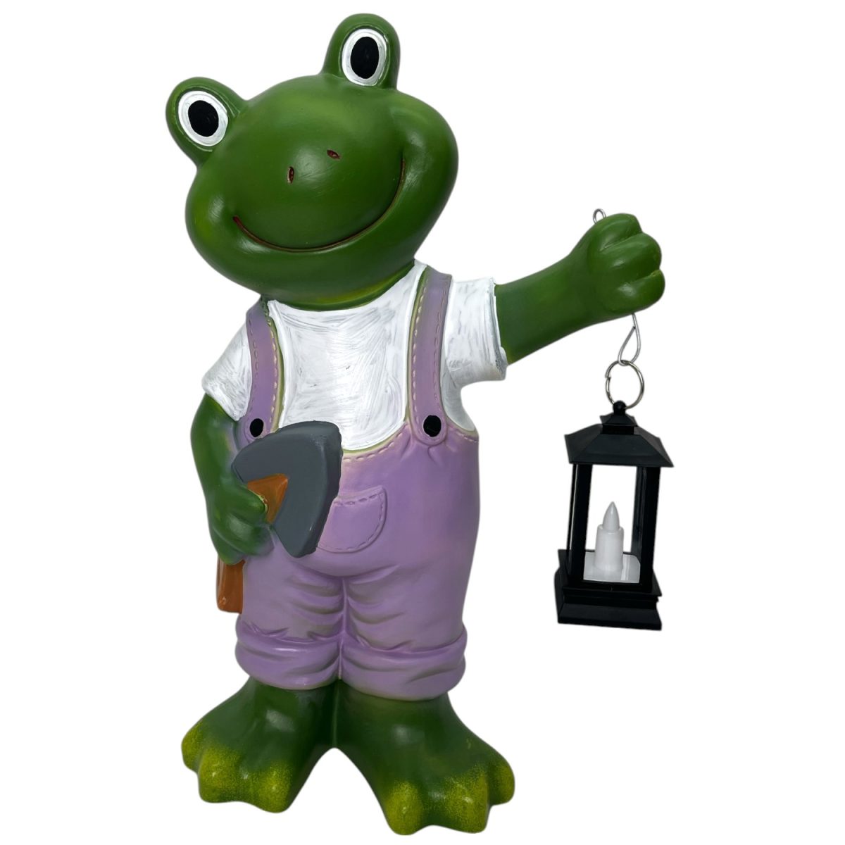 Purple ceramic frog figurine