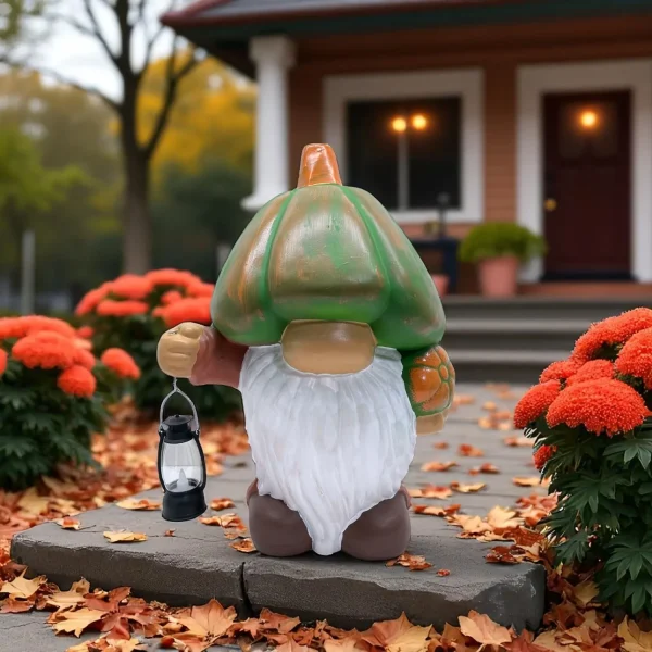 Pumpkin gnome ceramic figurine