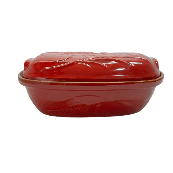 Mid-size Bordo Glazed Wheat Pattern Clay Pot / Casserole Dish
