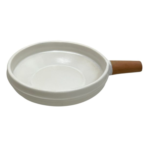 Small Glazed Terracotta Clay Pot / Cazuela Dish - White