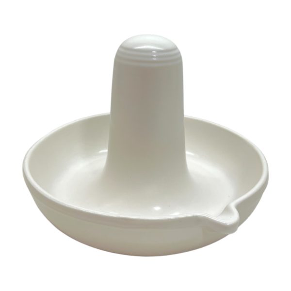 Glazed clay chicken roaster, white